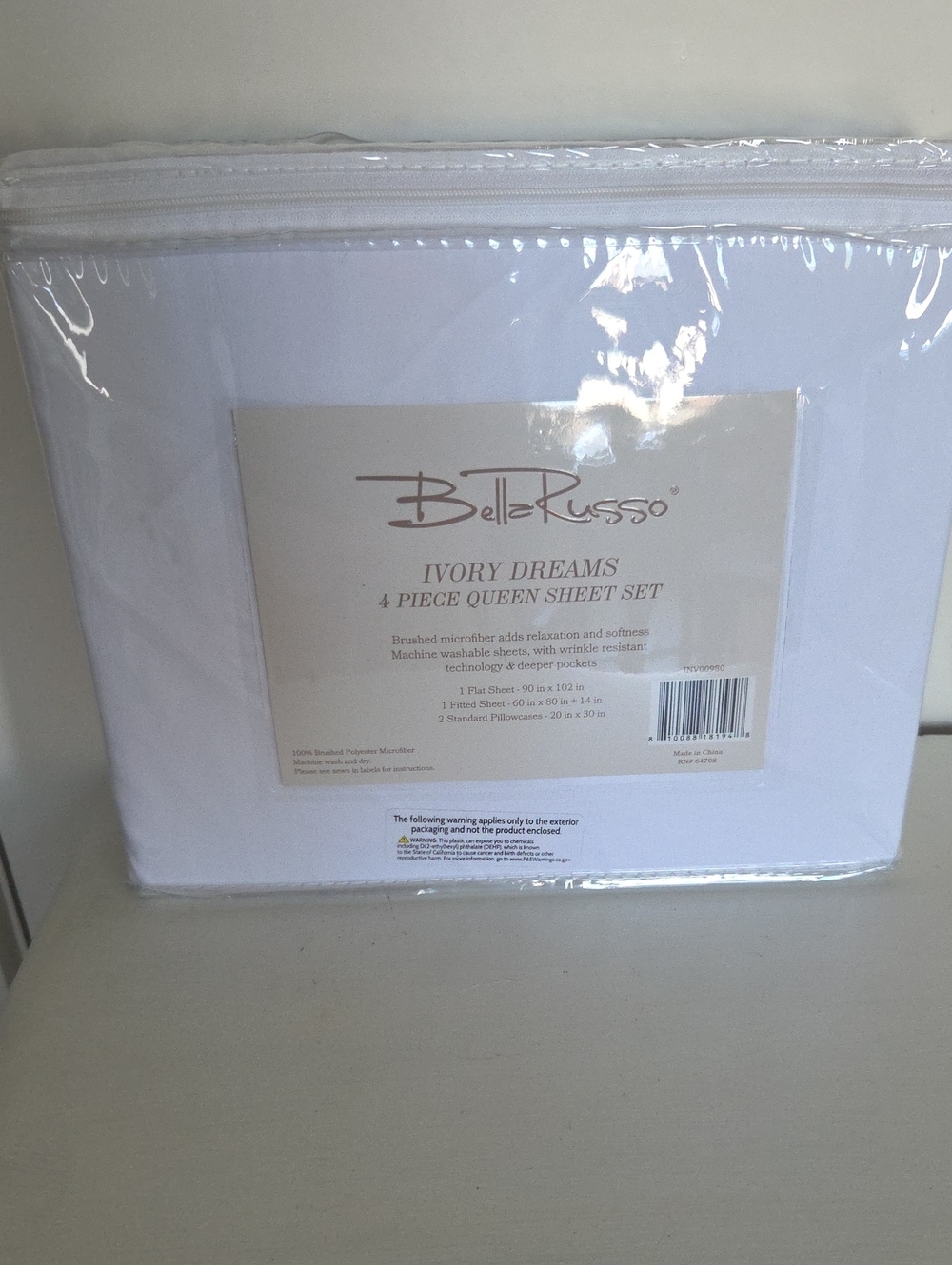 BellaRusso Ivory Dreams 4-Piece Queen Sheet Set - Ivory